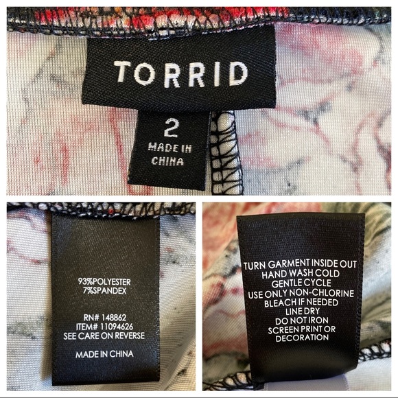 Torrid Velvet Off Shoulder Floral Bell Sleeve Top - Picture 10 of 10